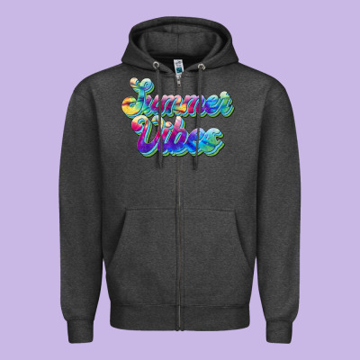 Summer Vibes Zipper Hoodie Designed By Jahusdesignshop