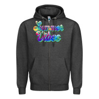 Charcoal Heather summer vibes Zipper Hoodie - JahusDesignShop