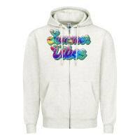 Oatmeal Heather summer vibes Zipper Hoodie - JahusDesignShop