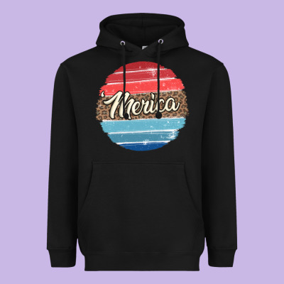 Leopard Merica Heavyweight Hoodie Designed By Maliassmallbusiness