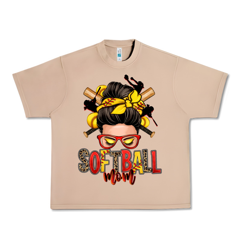 Softball Mom Messy Bun Urban Heavy Tee by Zillion Design Studio | Teevron