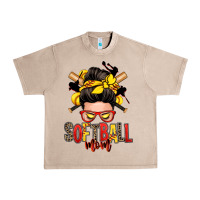 French Oak softball mom messy bun Urban Heavy Tee - Zillion Design Studio