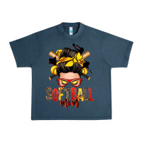 Midnight Navy softball mom messy bun Urban Heavy Tee - Zillion Design Studio