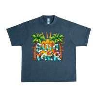 Midnight Navy summer waves and sun Urban Heavy Tee - BarkalooDesign