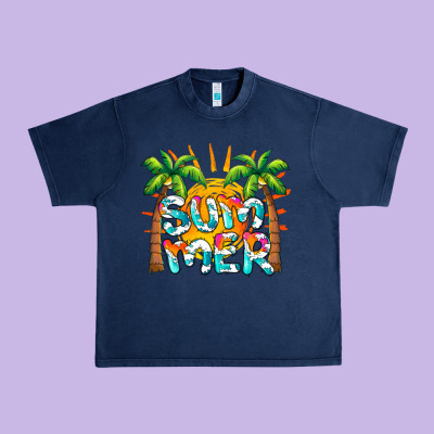 Summer Waves And Sun Urban Heavy Tee Designed By Barkaloodesign