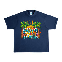 Navy summer waves and sun Urban Heavy Tee - BarkalooDesign