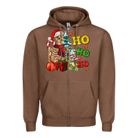 Chestnut Christmas ho ho ho skeleton Zipper Hoodie - AdoDesignShop