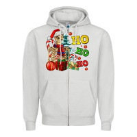 Dove Grey Christmas ho ho ho skeleton Zipper Hoodie - AdoDesignShop