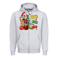 Heather Grey Christmas ho ho ho skeleton Zipper Hoodie - AdoDesignShop