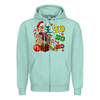 Seafoam Christmas ho ho ho skeleton Zipper Hoodie - AdoDesignShop
