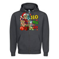 Smoke Christmas ho ho ho skeleton Zipper Hoodie - AdoDesignShop