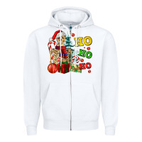 White Christmas ho ho ho skeleton Zipper Hoodie - AdoDesignShop