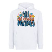 White all american mama Heavyweight Hoodie - MaliasSmallBusiness