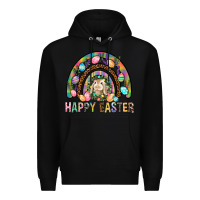 Black Happy Easter Rainbow Premium Hoodie - BundleAndBundleShop