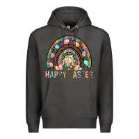 Charcoal Heather Happy Easter Rainbow Premium Hoodie - BundleAndBundleShop