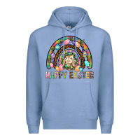 Colony Blue Happy Easter Rainbow Premium Hoodie - BundleAndBundleShop