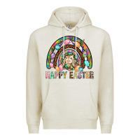 Oatmeal Heather Happy Easter Rainbow Premium Hoodie - BundleAndBundleShop