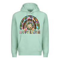 Seafoam Happy Easter Rainbow Premium Hoodie - BundleAndBundleShop