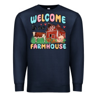 Navy welcome to our farmhouse Premium Sweatshirt - MaliasSmallBusiness