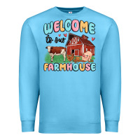 Ocean Blue welcome to our farmhouse Premium Sweatshirt - MaliasSmallBusiness
