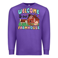 Purple welcome to our farmhouse Premium Sweatshirt - MaliasSmallBusiness