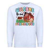 White welcome to our farmhouse Premium Sweatshirt - MaliasSmallBusiness