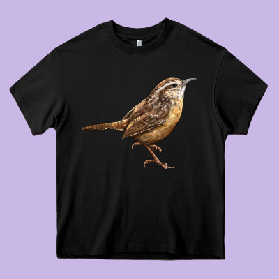 Ccarolina Wren Heavy Core Tee Designed By Lillyallendesigns