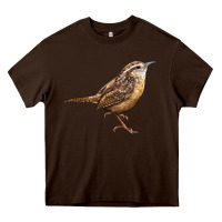 Chocolate Brown Ccarolina Wren Heavy Core Tee - LillyAllenDesigns