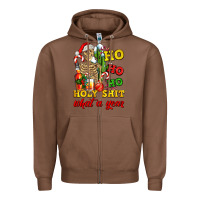 Chestnut Christmas ho ho ho holy shit what a year skeleton Zipper Hoodie - AdoDesignShop
