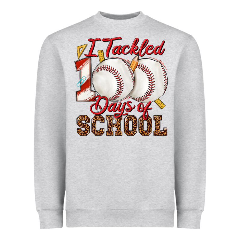 I Tackled 100days Of School Baseball Heavyweight Sweatshirt by texasbilliewilder | Teevron
