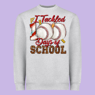 I Tackled 100days Of School Baseball Heavyweight Sweatshirt Designed By Texasbilliewilder