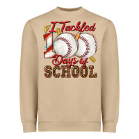 Mushroom i tackled 100days of school baseball Heavyweight Sweatshirt - texasbilliewilder