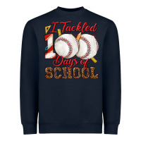 Navy i tackled 100days of school baseball Heavyweight Sweatshirt - texasbilliewilder