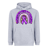 Heather Grey awerenes ribbon  rainbow Heavyweight Hoodie - MaliasSmallBusiness