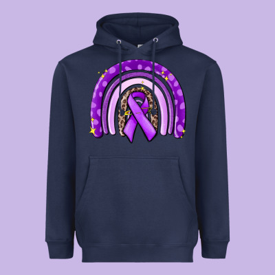 Awerenes Ribbon  Rainbow Heavyweight Hoodie Designed By Maliassmallbusiness