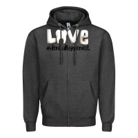 Charcoal Heather love dental hygienist Zipper Hoodie - AdoDesignShop