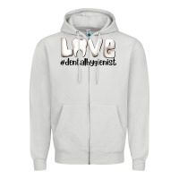 Dove Grey love dental hygienist Zipper Hoodie - AdoDesignShop