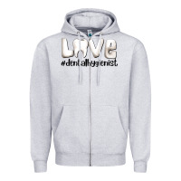Heather Grey love dental hygienist Zipper Hoodie - AdoDesignShop