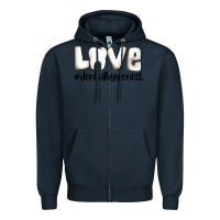 Navy love dental hygienist Zipper Hoodie - AdoDesignShop