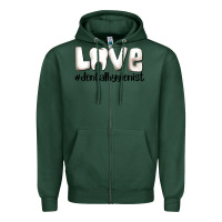 Sports Green love dental hygienist Zipper Hoodie - AdoDesignShop