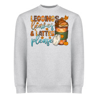 Heather Grey leggins leaves and lattes Heavyweight Sweatshirt - Zillion Design Studio