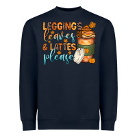 Navy leggins leaves and lattes Heavyweight Sweatshirt - Zillion Design Studio
