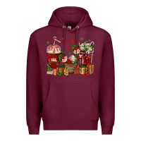 Burgundy Elf Coffee Cups Christmas Premium Hoodie - BundleAndBundleShop