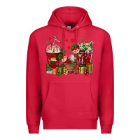 Cardinal Elf Coffee Cups Christmas Premium Hoodie - BundleAndBundleShop