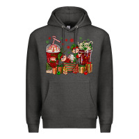Charcoal Heather Elf Coffee Cups Christmas Premium Hoodie - BundleAndBundleShop