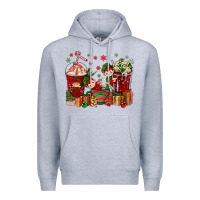 Heather Grey Elf Coffee Cups Christmas Premium Hoodie - BundleAndBundleShop