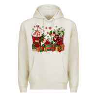 Oatmeal Heather Elf Coffee Cups Christmas Premium Hoodie - BundleAndBundleShop