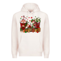 Pale Pink Elf Coffee Cups Christmas Premium Hoodie - BundleAndBundleShop