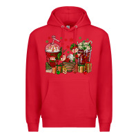 Red Elf Coffee Cups Christmas Premium Hoodie - BundleAndBundleShop