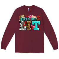 Burgundy valentines day lets get lit Long Sleeve Tee - AdoDesignShop